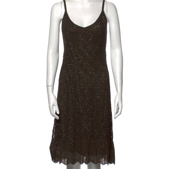 Carmen Marc Valvo Collection Sz Small - Dark Green Cocktail Dress - GORGEOUS! - Picture 1 of 8